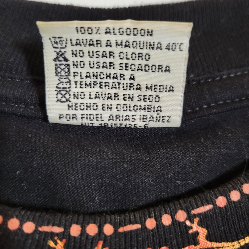 Colombia Shirt Sz M Ariari Sport Brand Black Short Sleeve Tribal Souvenir 0677 - Picture 5 of 5